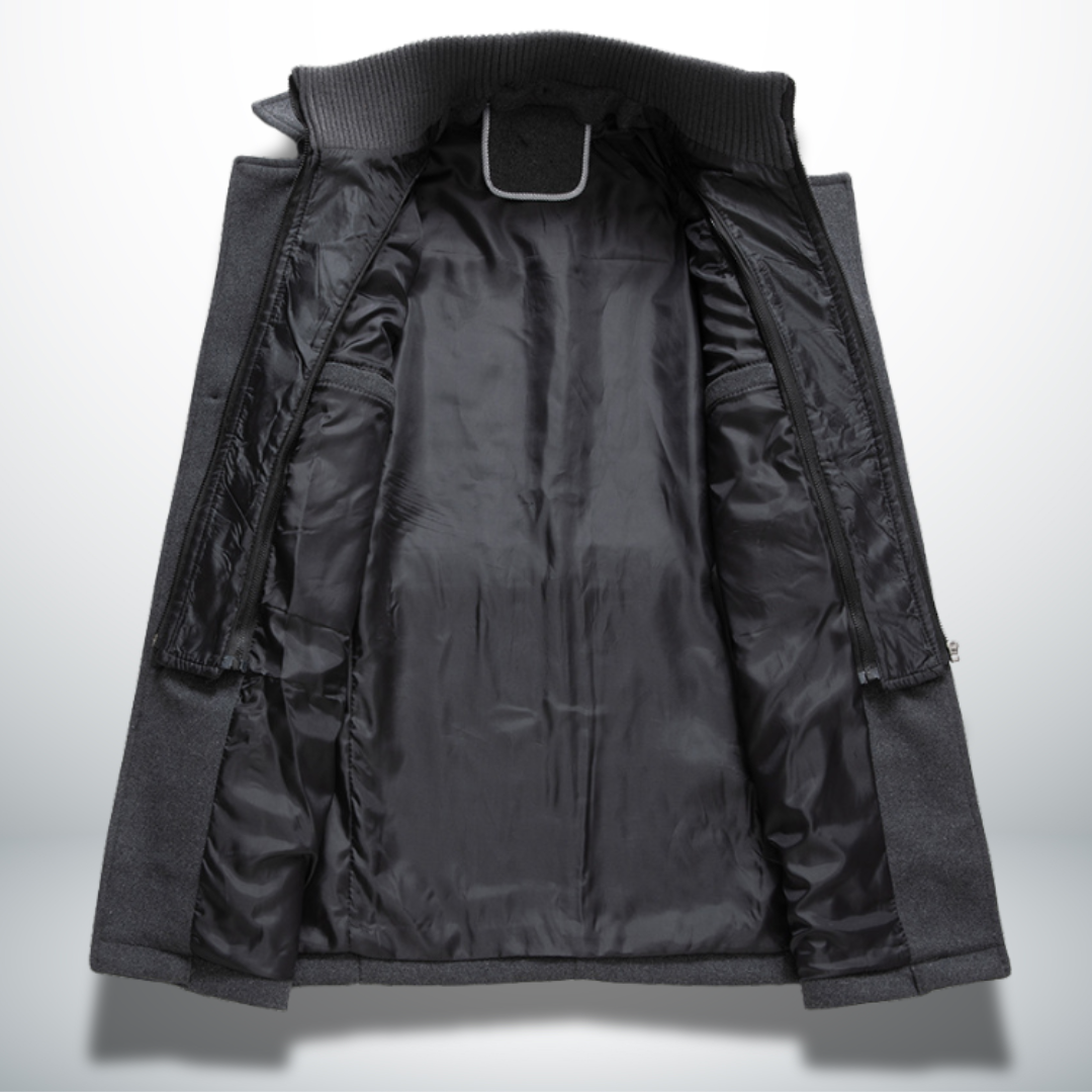 Men’s Elegant Winter Coat – Warm Insulated Overcoat for Cold Weather, Stylish Long Jacket for Business, Casual and Outdoor Wear