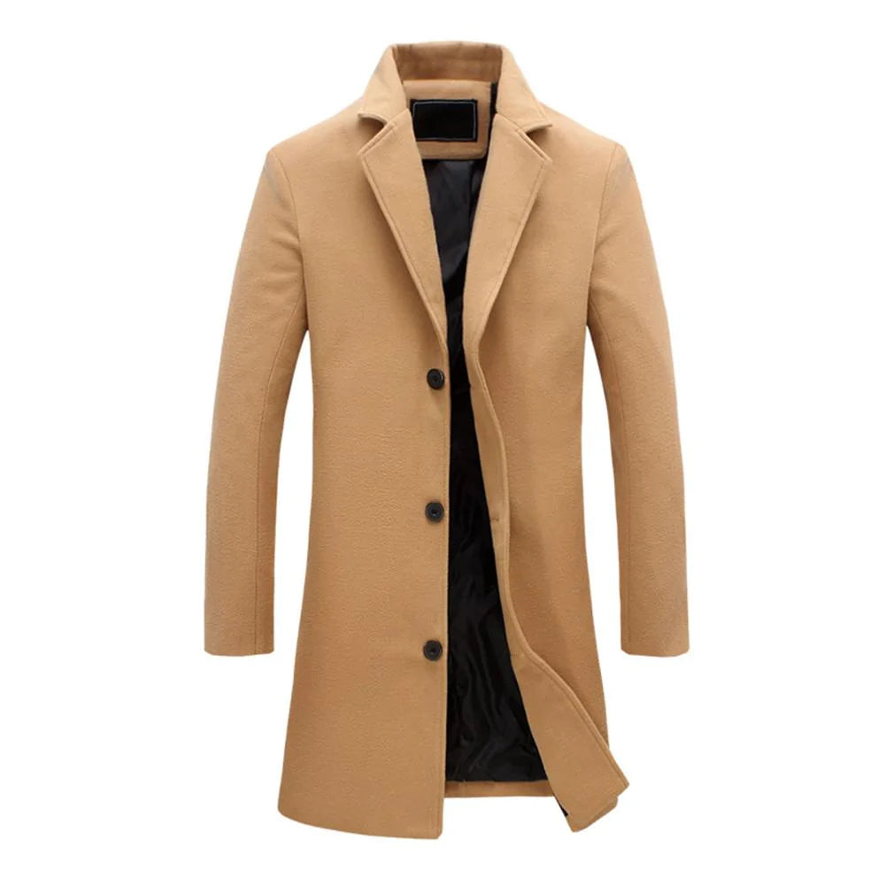 Men’s Long Winter Coat – Warm Insulated Overcoat for Cold Weather, Stylish Business and Casual Wear, Comfortable Outdoor Jacket