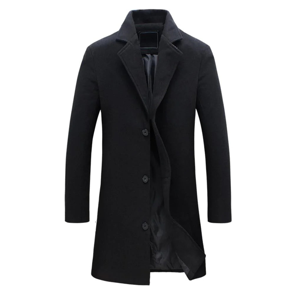 Men’s Long Winter Coat – Warm Insulated Overcoat for Cold Weather, Stylish Business and Casual Wear, Comfortable Outdoor Jacket