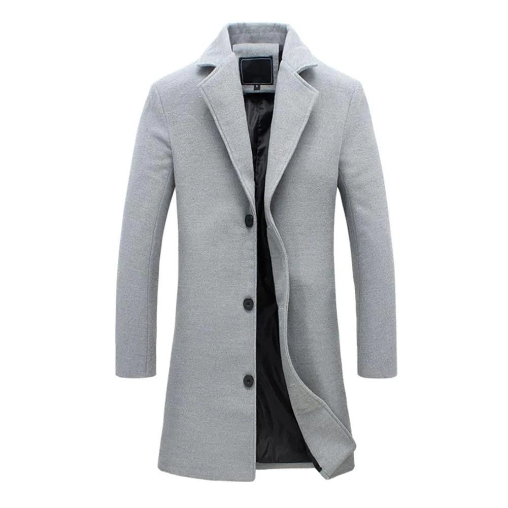 Men’s Long Winter Coat – Warm Insulated Overcoat for Cold Weather, Stylish Business and Casual Wear, Comfortable Outdoor Jacket