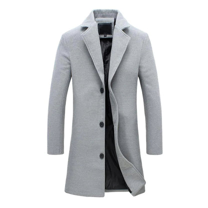 Men’s Long Winter Coat – Warm Insulated Overcoat for Cold Weather, Stylish Business and Casual Wear, Comfortable Outdoor Jacket