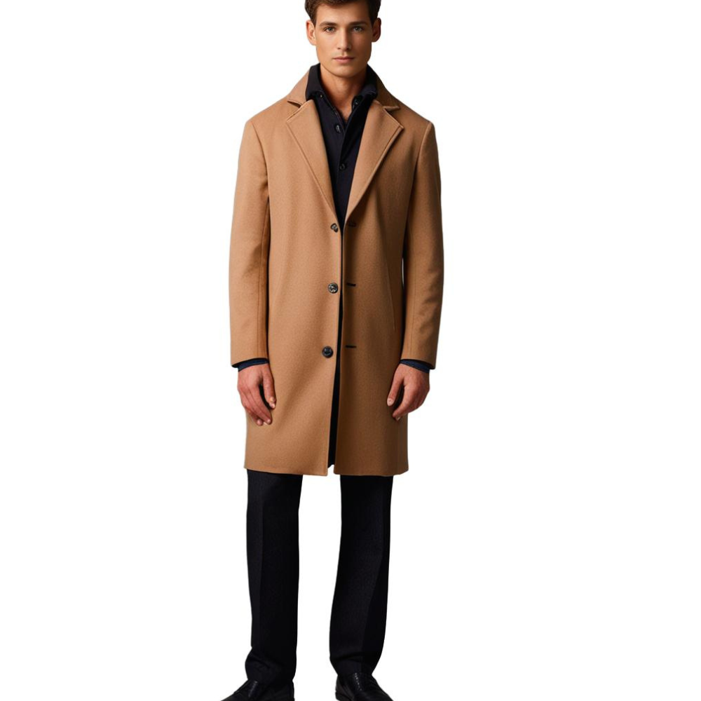 Men’s Long Winter Coat – Warm Insulated Overcoat for Cold Weather, Stylish Business and Casual Wear, Comfortable Outdoor Jacket