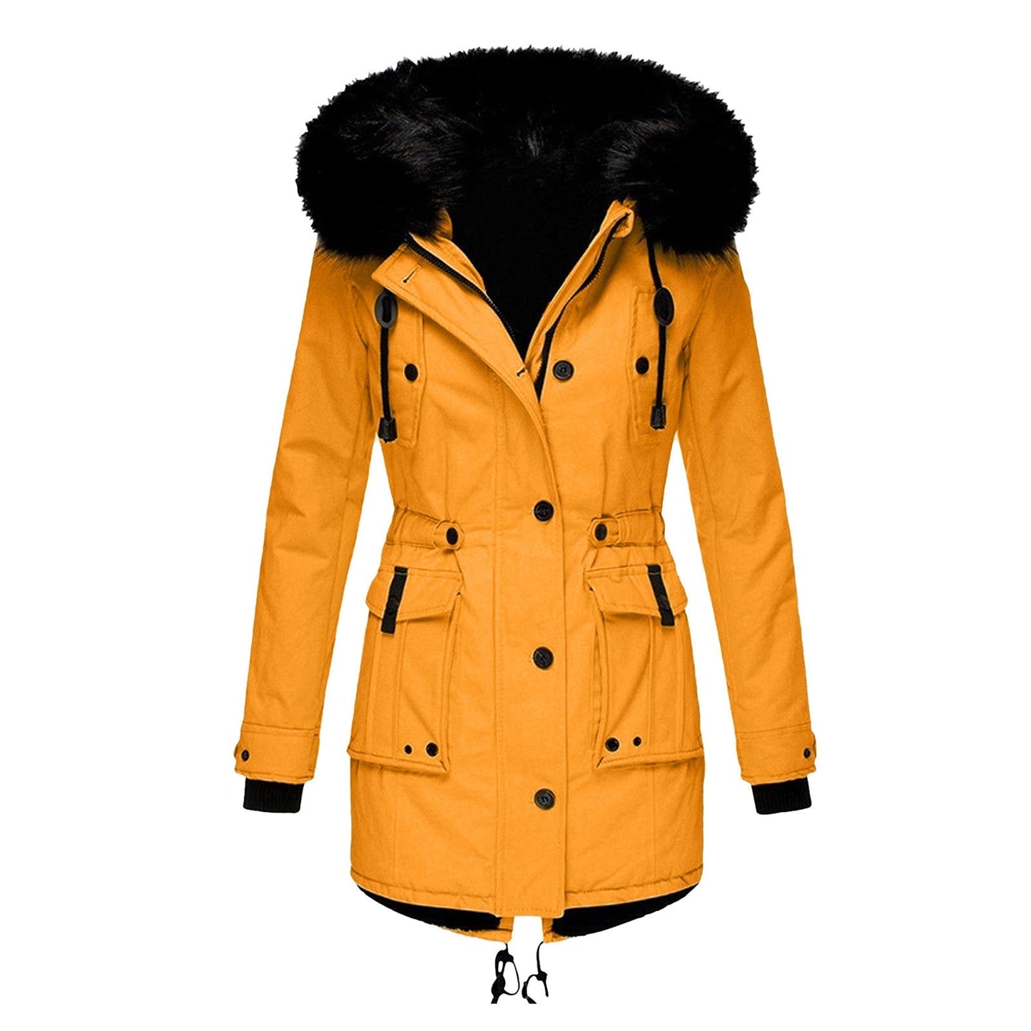 Women’s Fashionable Winter Coat | Warm Quilted Jacket with Faux Fur Hood & Elegant Design