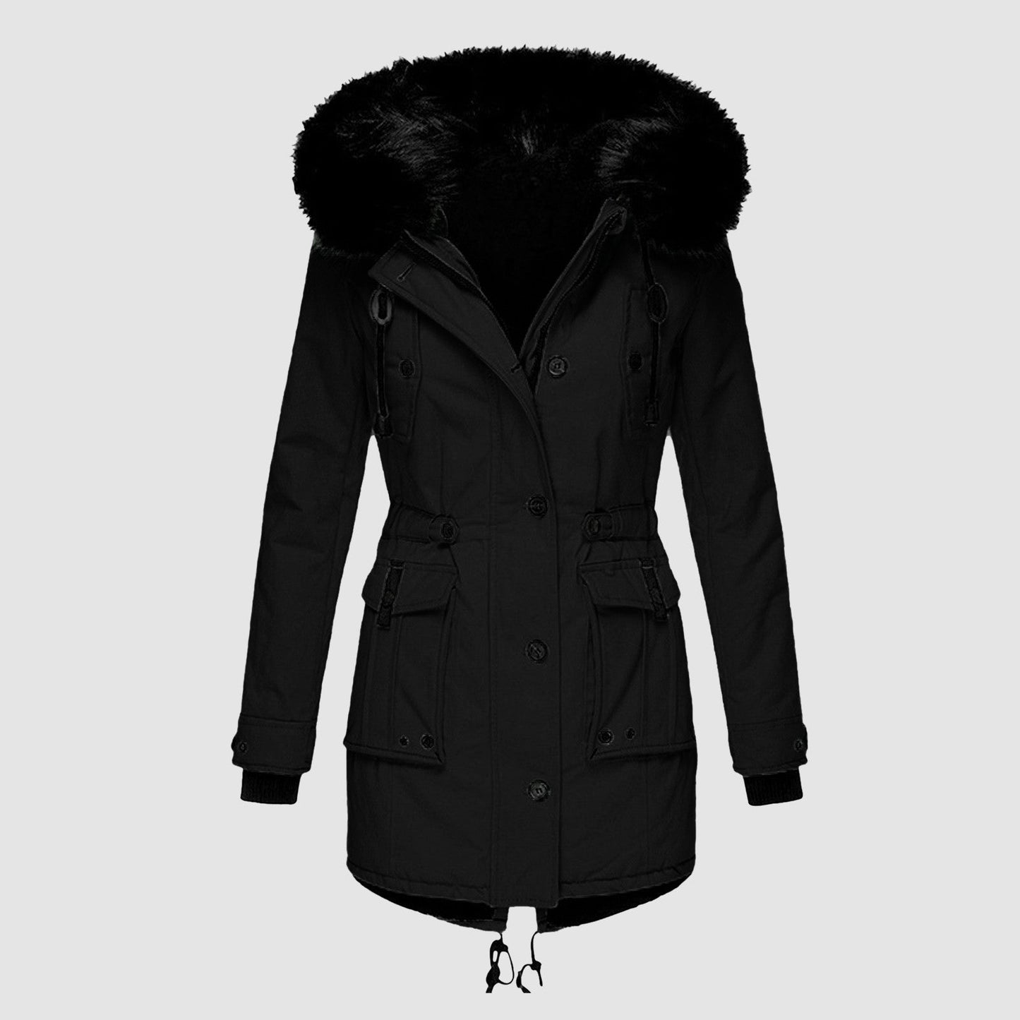 Women’s Fashionable Winter Coat | Warm Quilted Jacket with Faux Fur Hood & Elegant Design