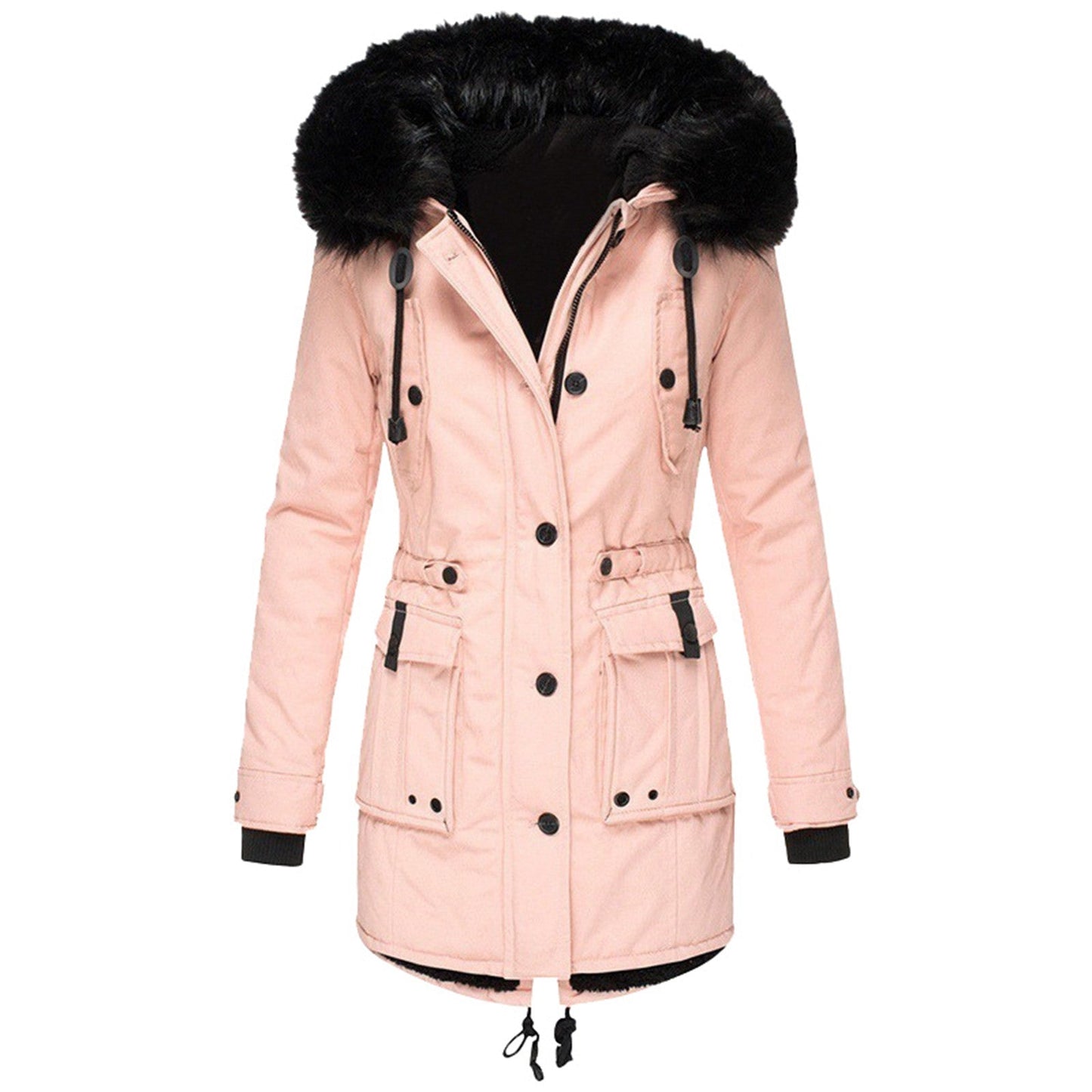 Women’s Fashionable Winter Coat | Warm Quilted Jacket with Faux Fur Hood & Elegant Design