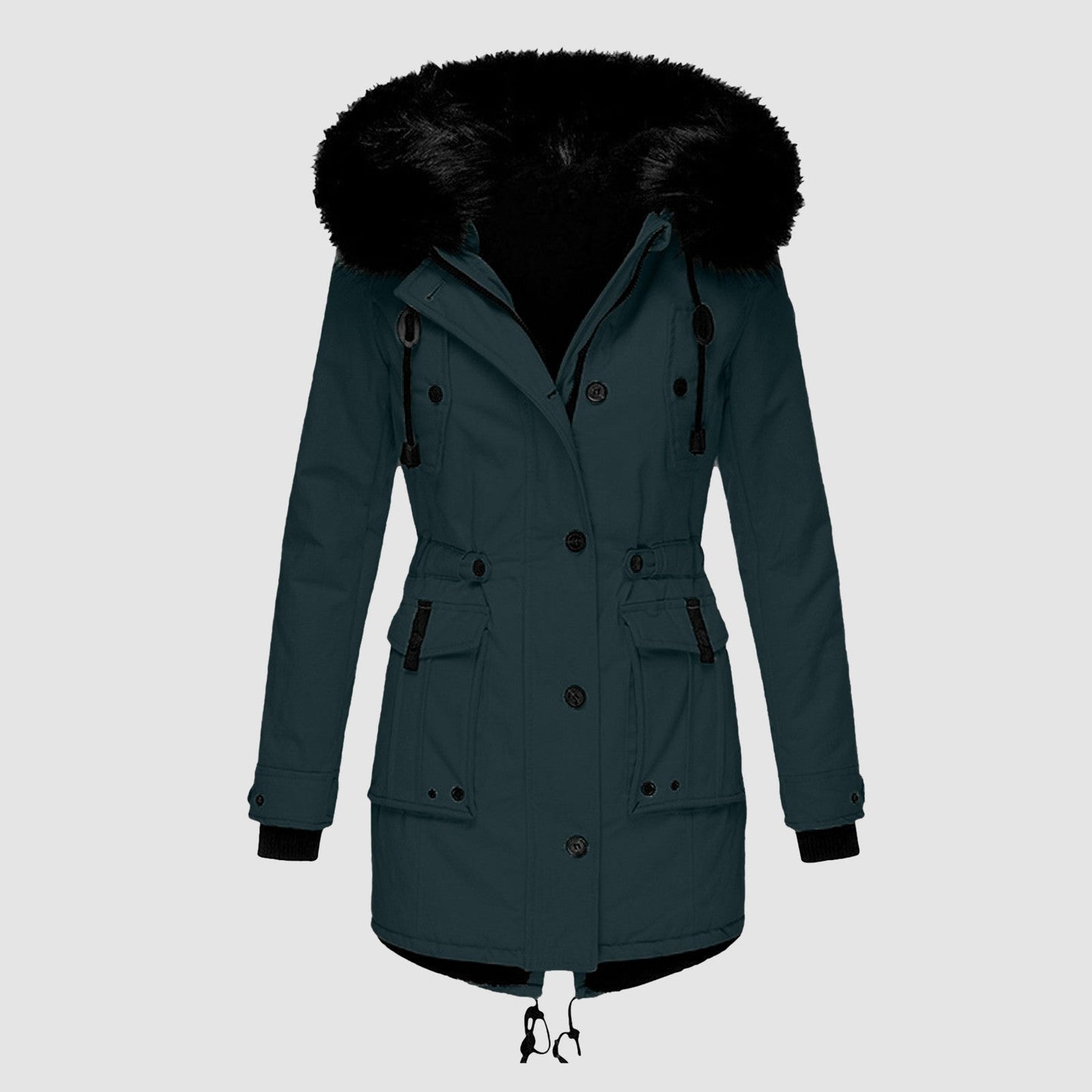 Women’s Fashionable Winter Coat | Warm Quilted Jacket with Faux Fur Hood & Elegant Design