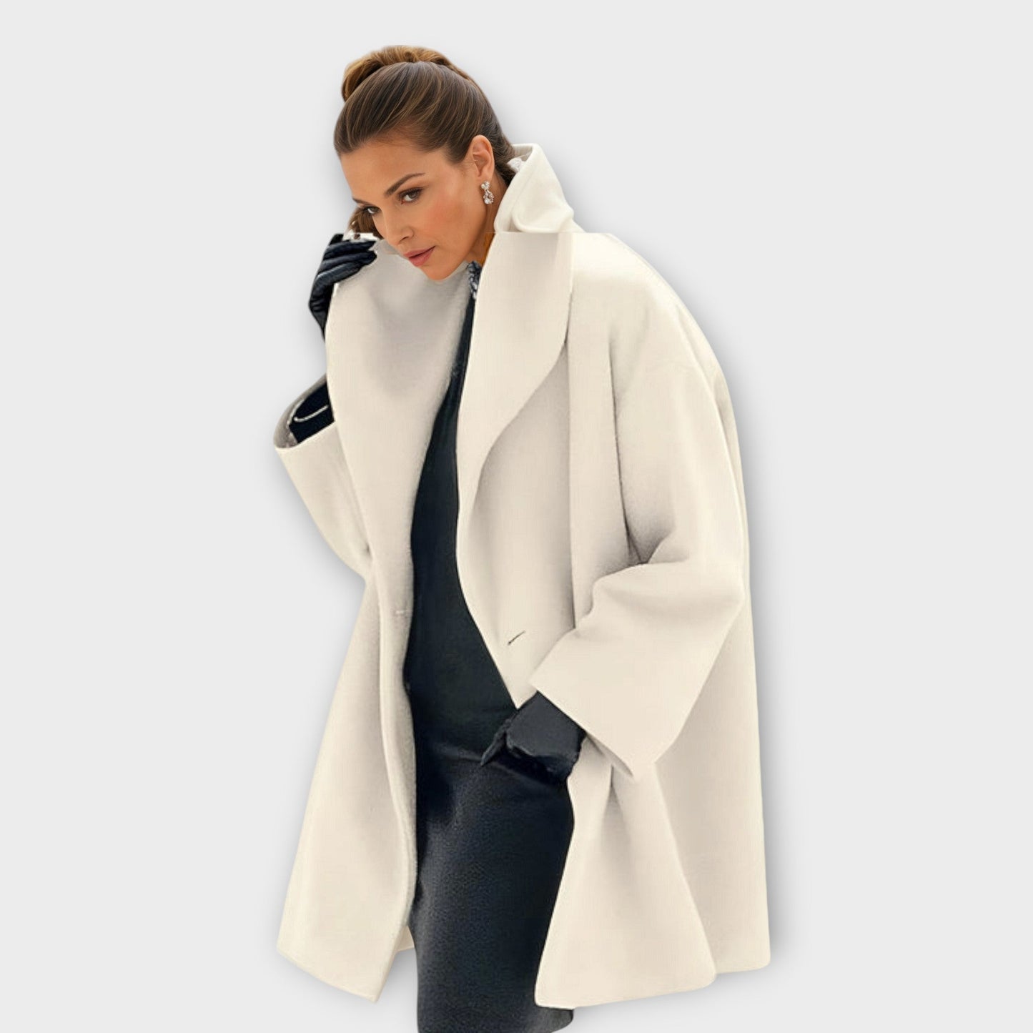 Women’s Wool Winter Coat – Stylish Windproof Long Jacket, Elegant Warm Overcoat for Cold Weather, Casual and Business Wear