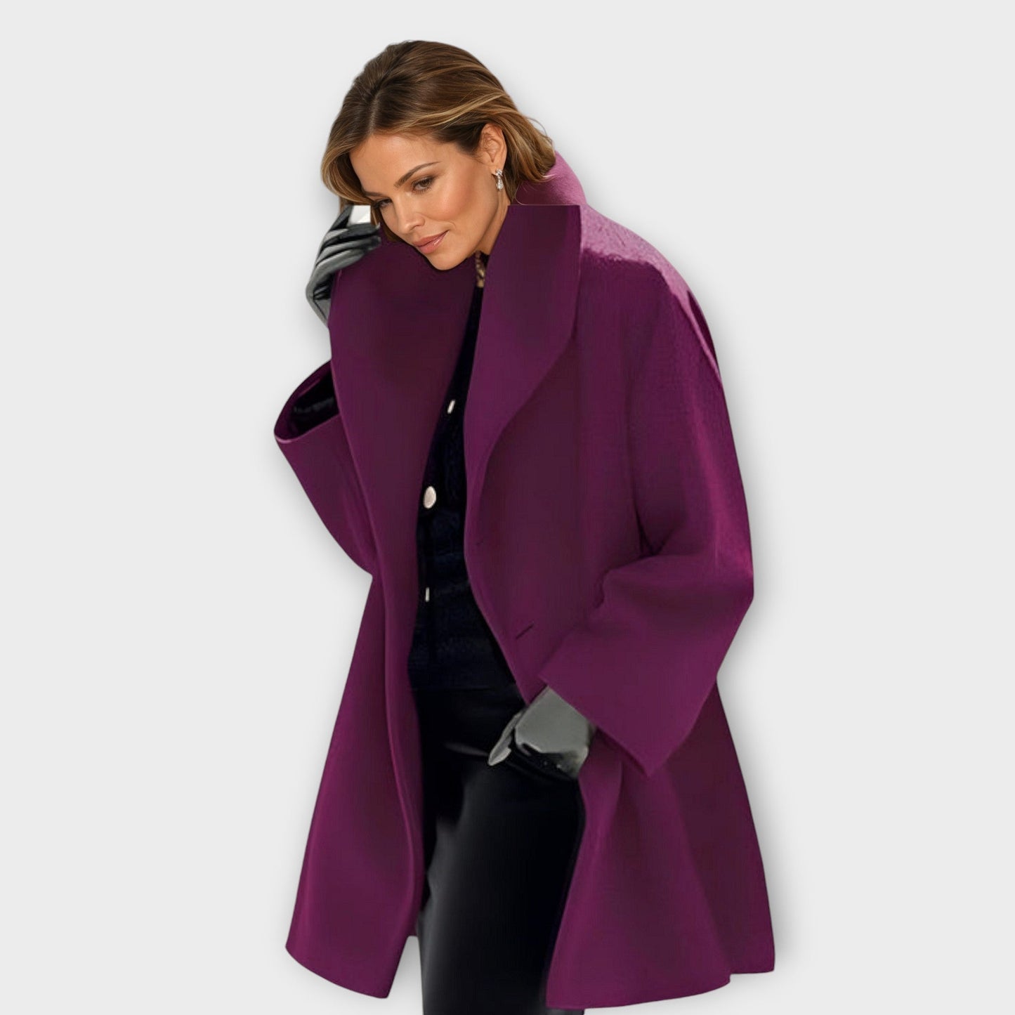 Women’s Wool Winter Coat – Stylish Windproof Long Jacket, Elegant Warm Overcoat for Cold Weather, Casual and Business Wear