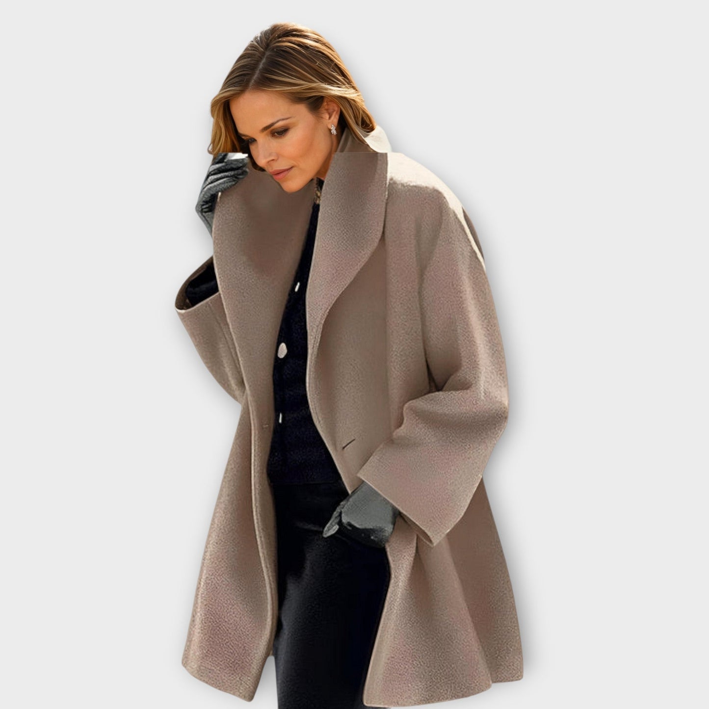 Women’s Wool Winter Coat – Stylish Windproof Long Jacket, Elegant Warm Overcoat for Cold Weather, Casual and Business Wear
