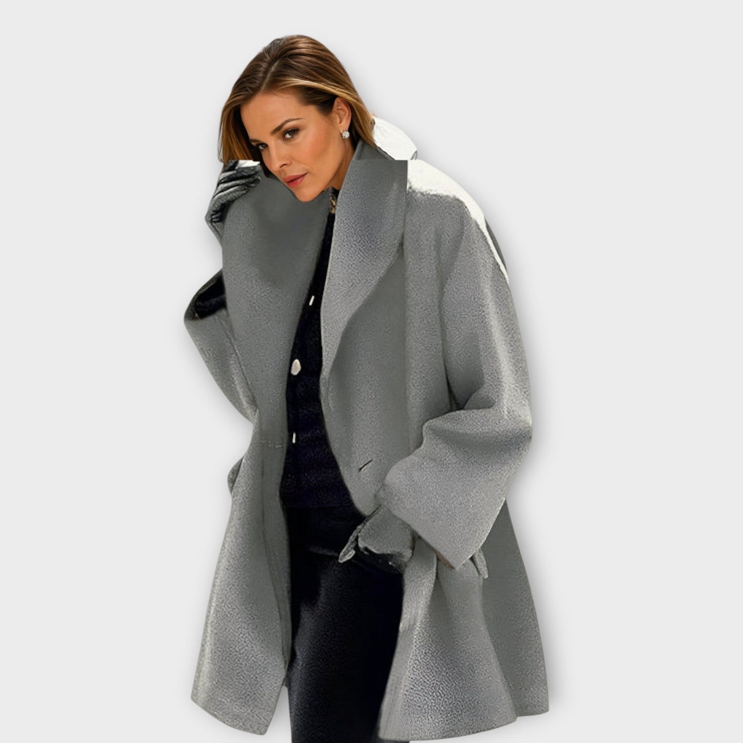Women’s Wool Winter Coat – Stylish Windproof Long Jacket, Elegant Warm Overcoat for Cold Weather, Casual and Business Wear